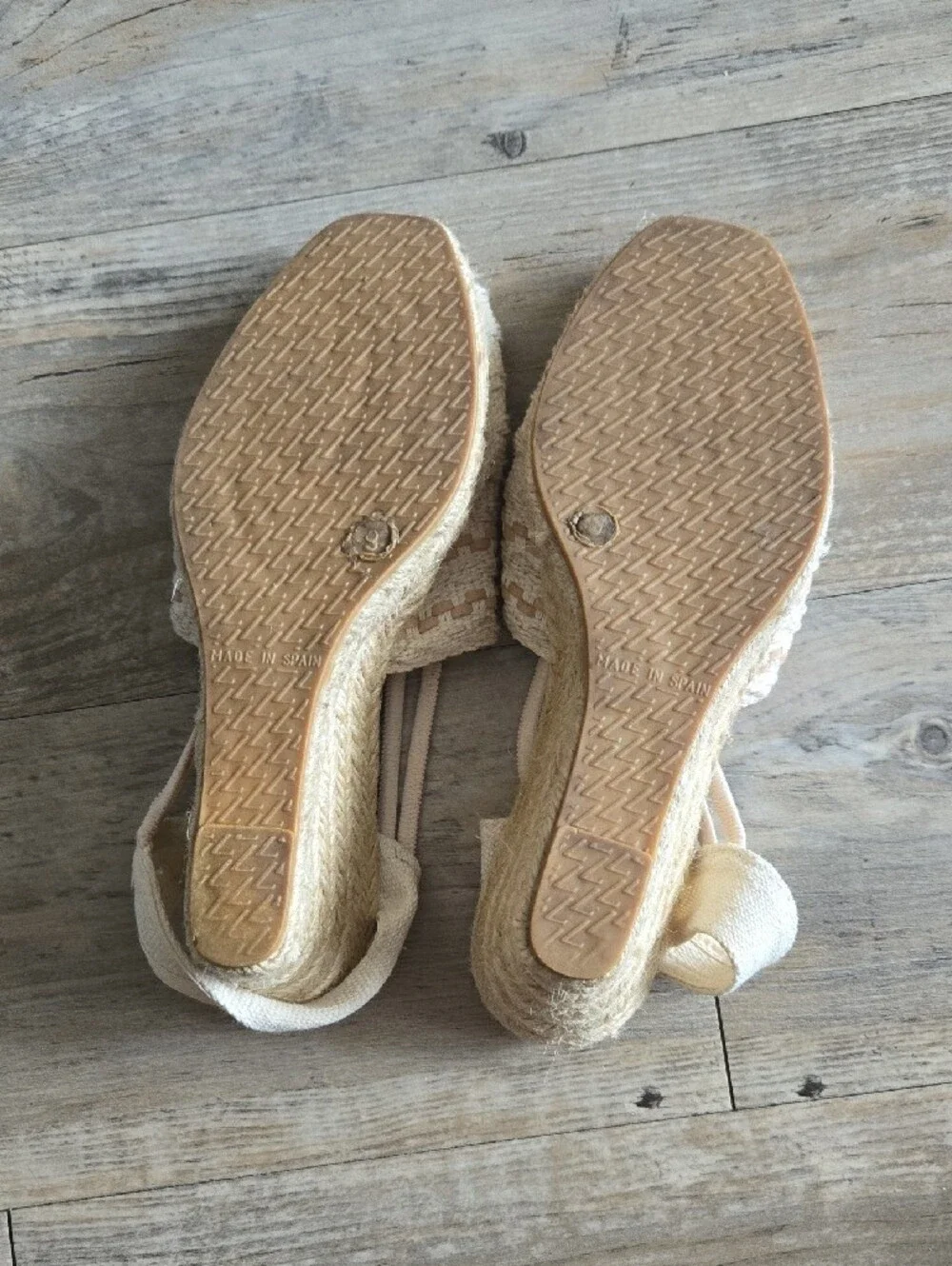 Sesto Meucci Cream Woven Espadrille Slingback Flats